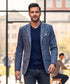 Veste Bleu en Coton Mélangé Confortable